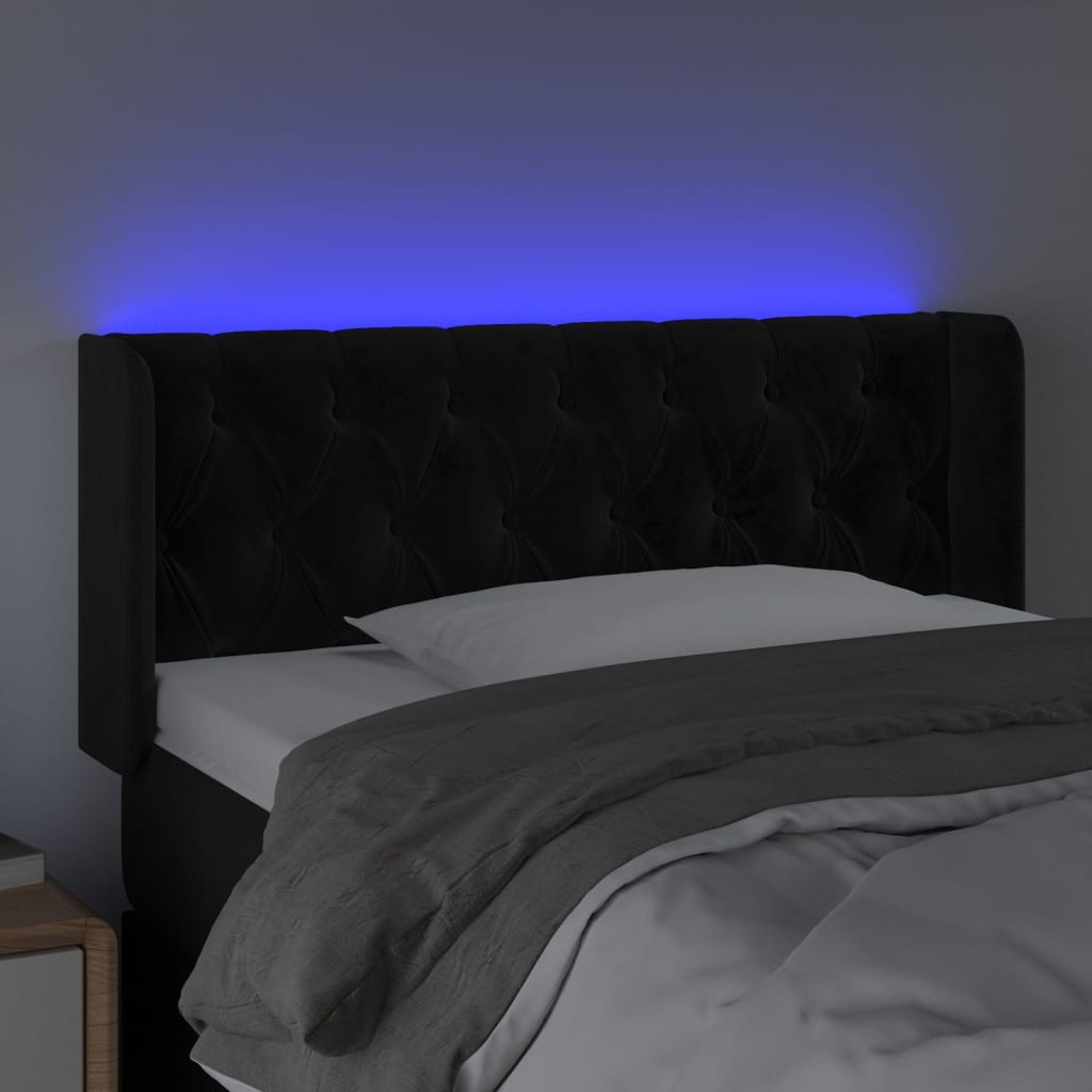 Tête de lit à LED Noir 93x16x78/88 cm Velours - XIOS