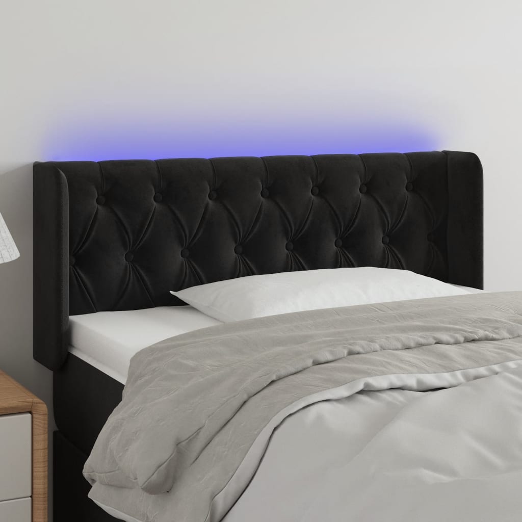 Tête de lit à LED Noir 93x16x78/88 cm Velours - XIOS