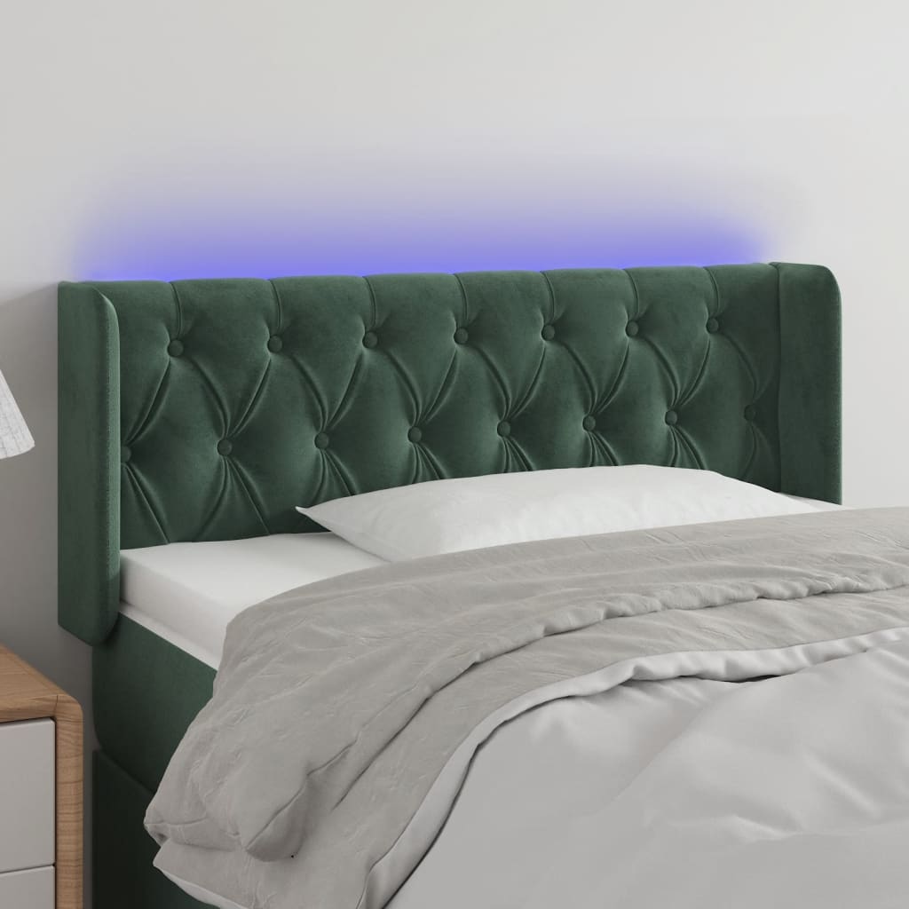Tête de lit à LED Vert foncé 93x16x78/88 cm Velours - XIOS