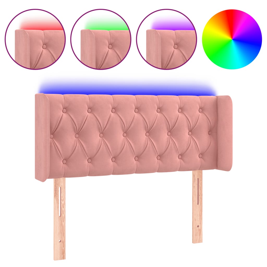 Tête de lit à LED Rose 93x16x78/88 cm Velours - XIOS
