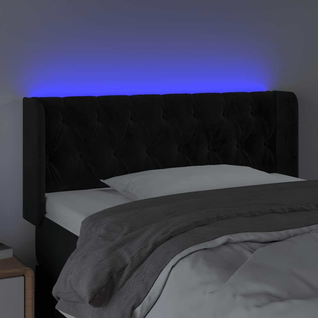 Tête de lit à LED Noir 103x16x78/88 cm Velours - XIOS