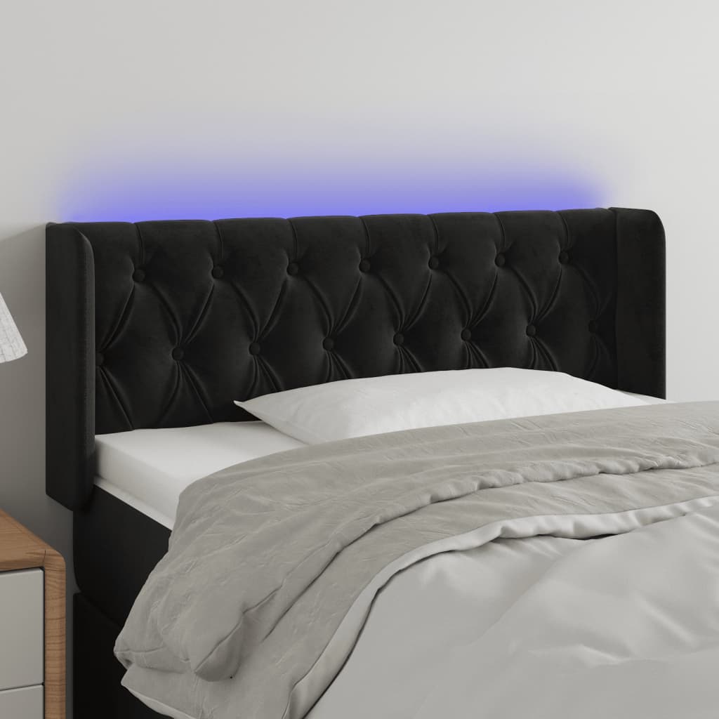Tête de lit à LED Noir 103x16x78/88 cm Velours - XIOS