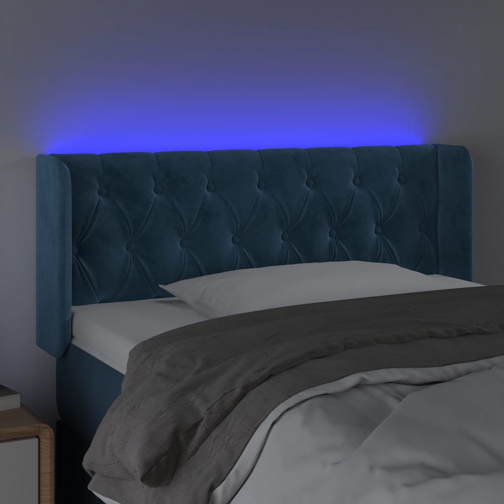 Tête de lit à LED Bleu foncé 103x16x78/88 cm Velours - XIOS