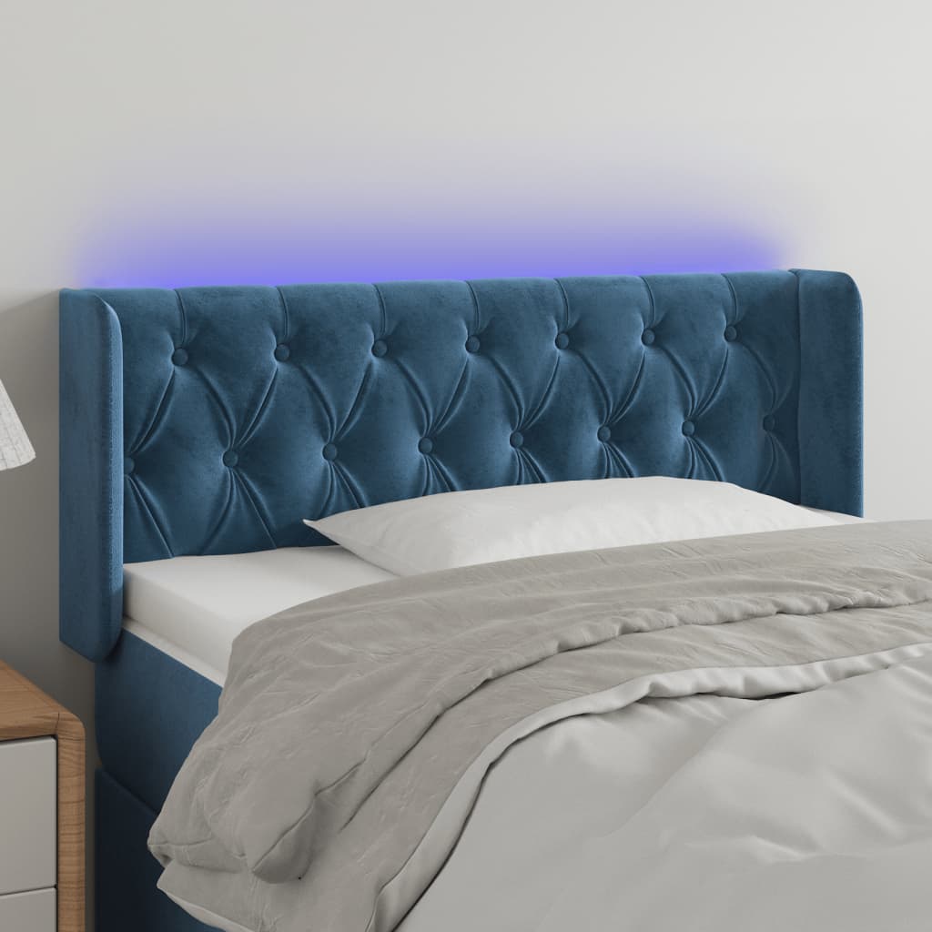 Tête de lit à LED Bleu foncé 103x16x78/88 cm Velours - XIOS