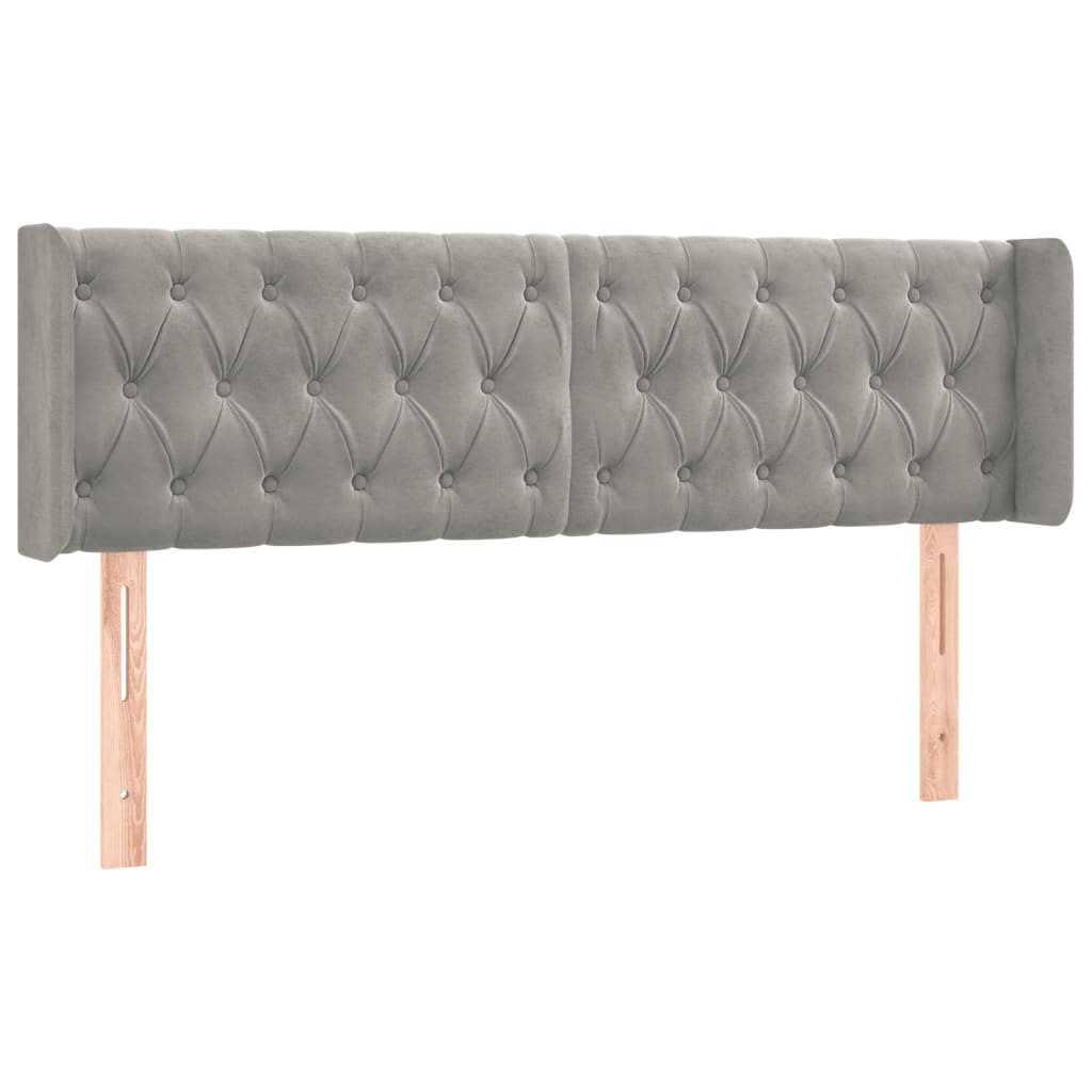 Tête de lit à LED Gris clair 163x16x78/88 cm Velours - XIOS