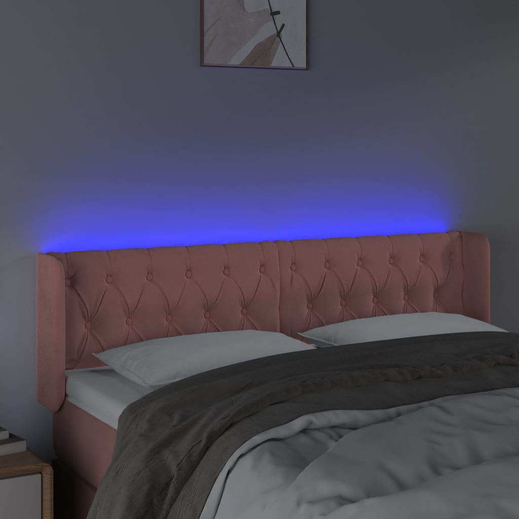 Tête de lit à LED Rose 163x16x78/88 cm Velours - XIOS
