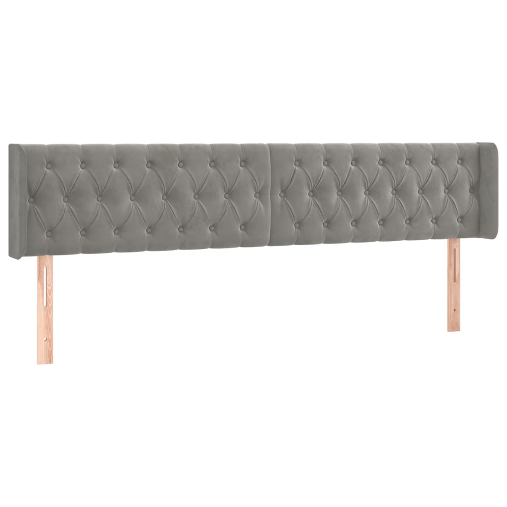 Tête de lit à LED Gris clair 183x16x78/88 cm Velours - XIOS