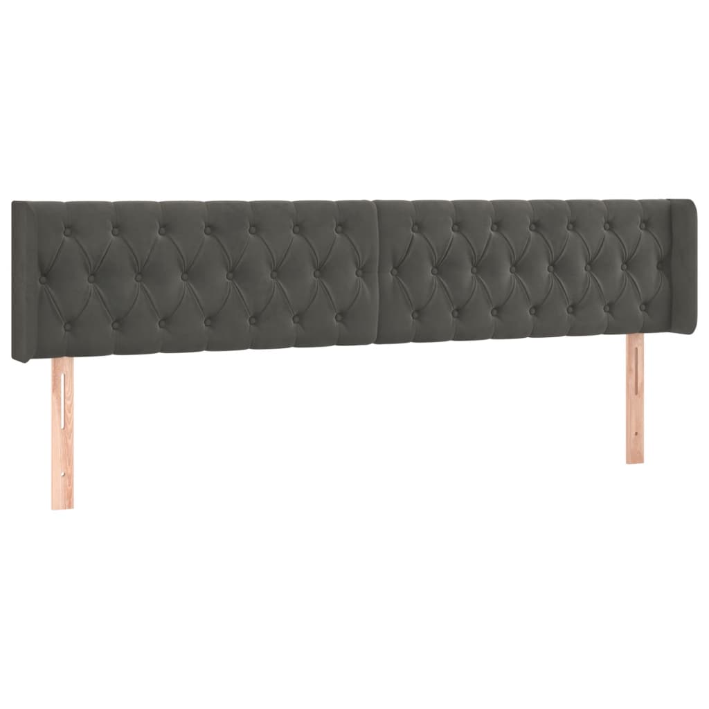 Tête de lit à LED Gris foncé 203x16x78/88 cm Velours - XIOS