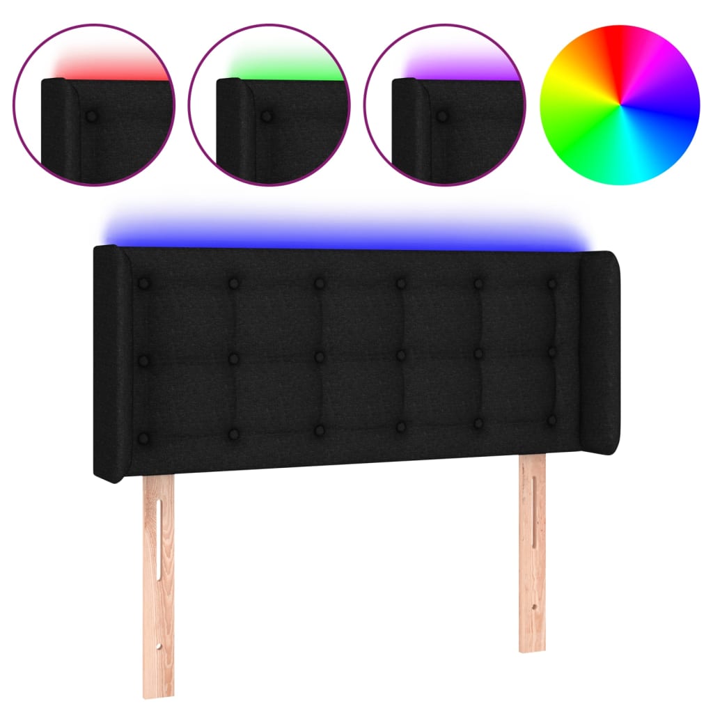 Tête de lit à LED Noir 83x16x78/88 cm Tissu - XIOS