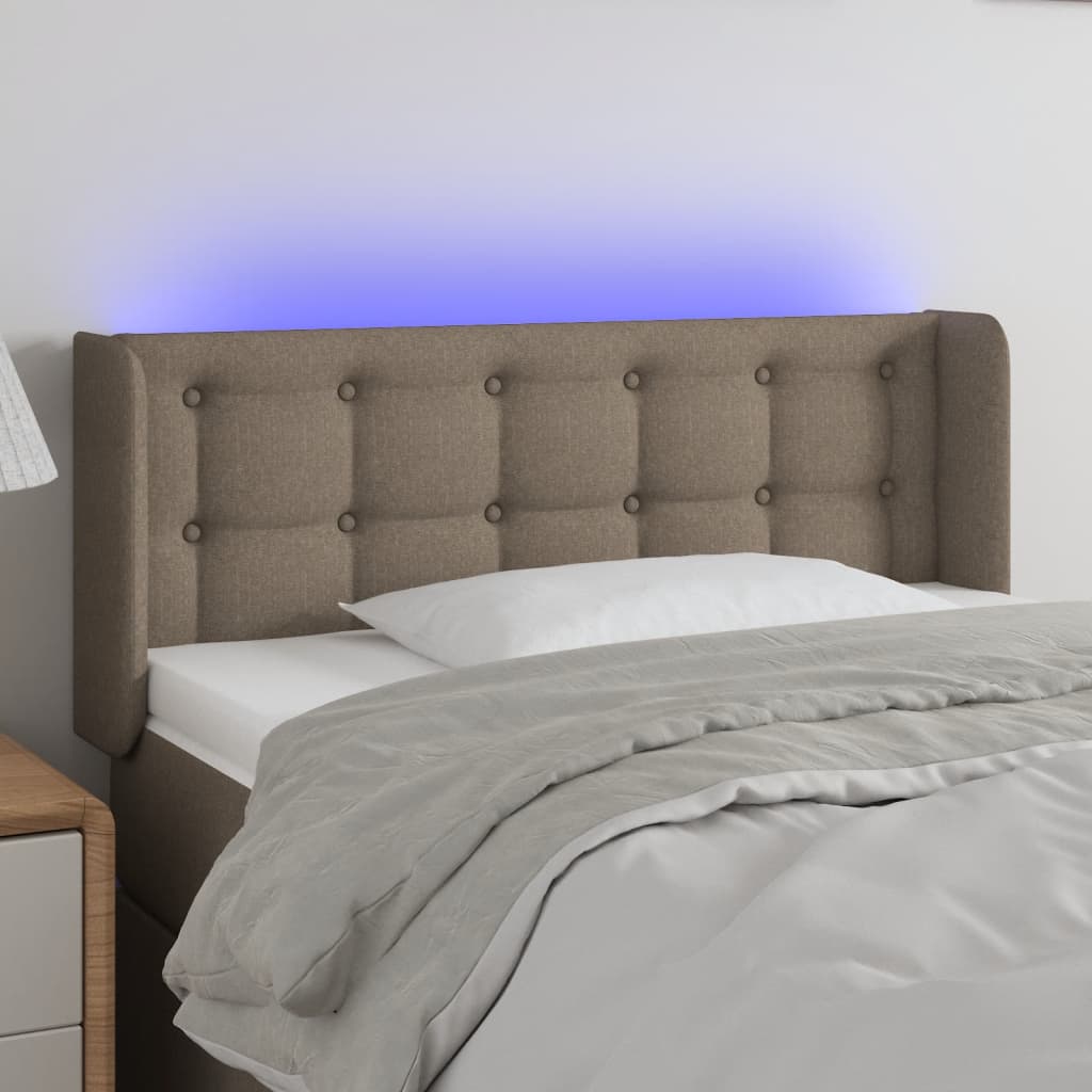 Tête de lit à LED Taupe 83x16x78/88 cm Tissu - XIOS