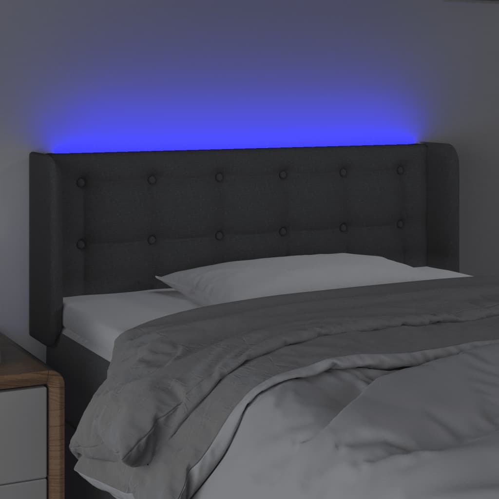 Tête de lit à LED Gris foncé 93x16x78/88 cm Tissu - XIOS