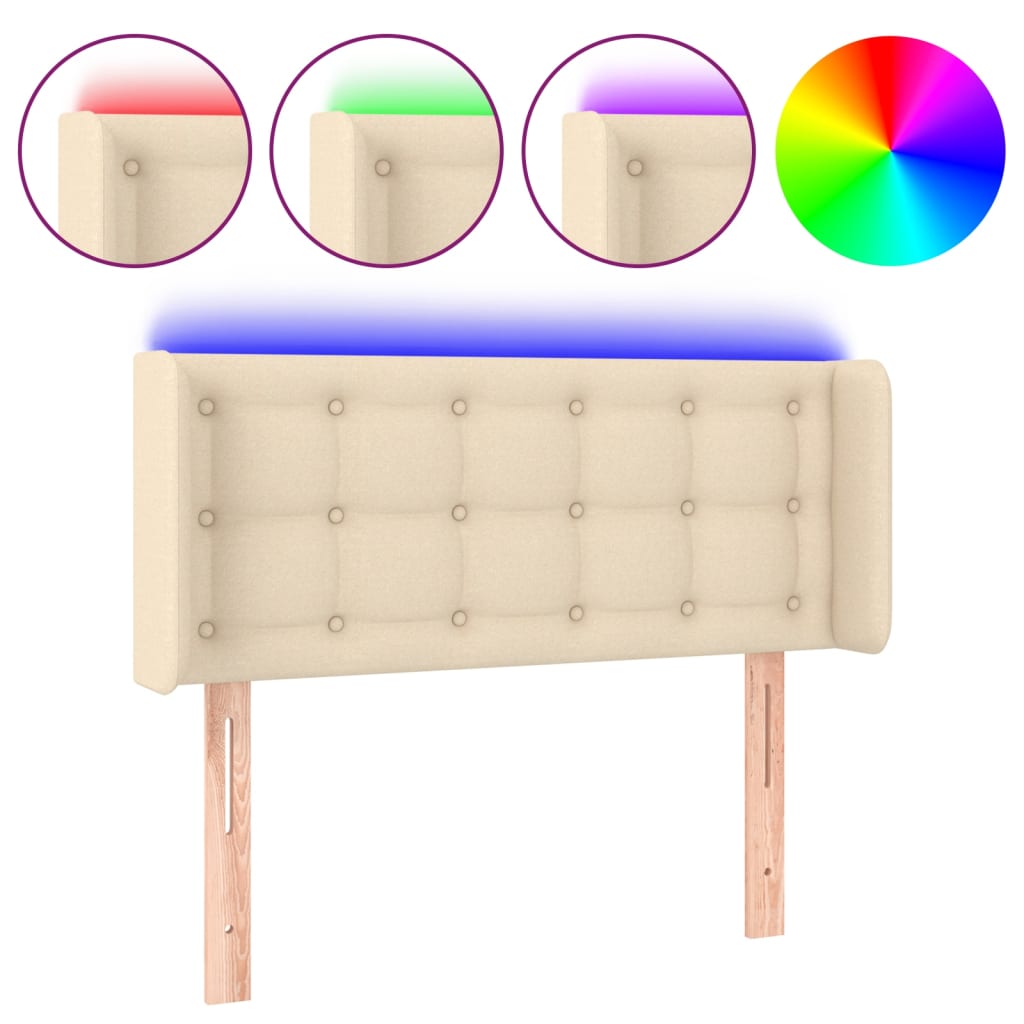 Tête de lit à LED Crème 93x16x78/88 cm Tissu - XIOS