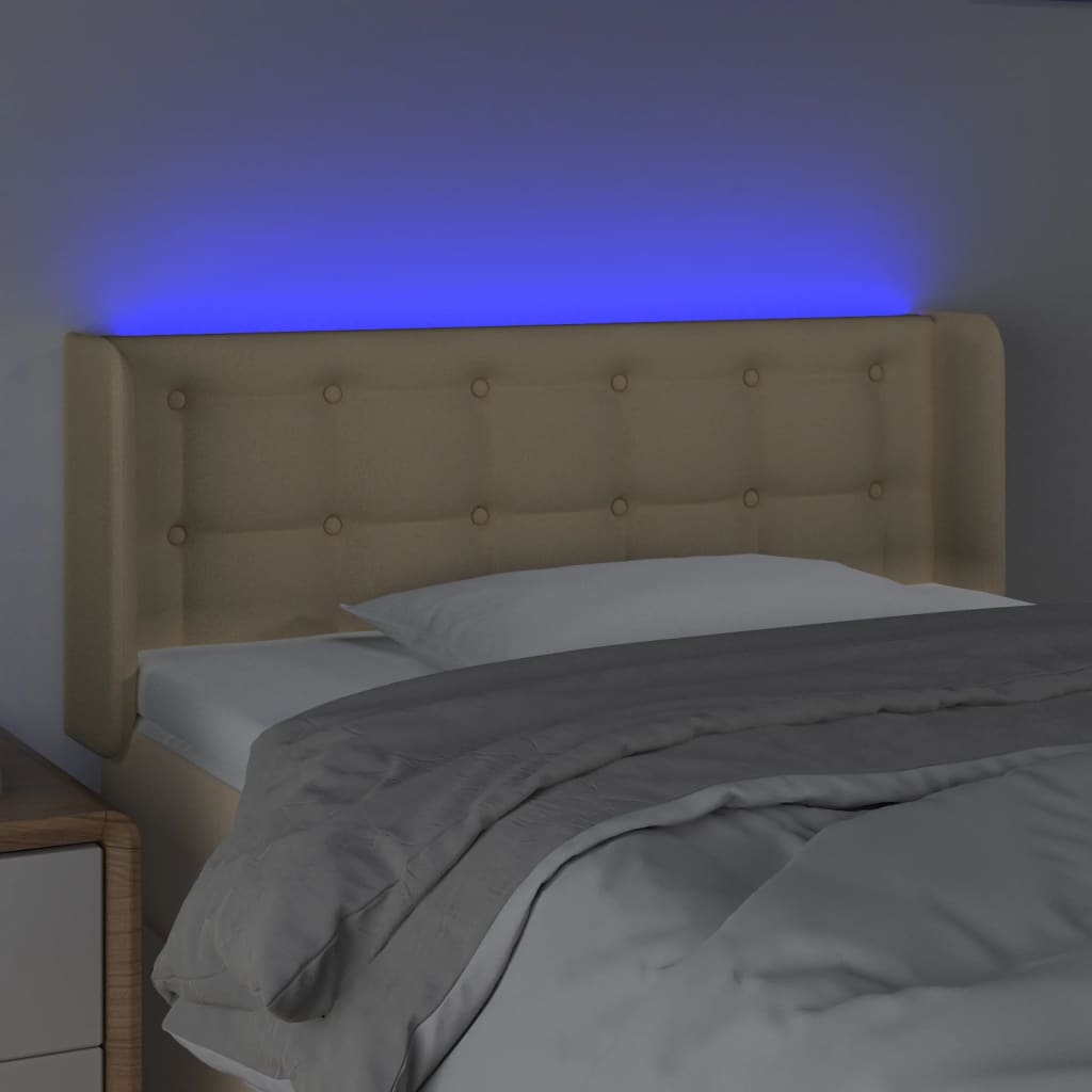 Tête de lit à LED Crème 93x16x78/88 cm Tissu - XIOS