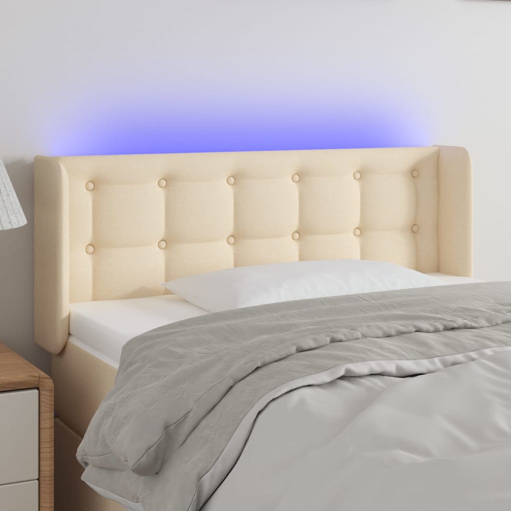 Tête de lit à LED Crème 93x16x78/88 cm Tissu - XIOS