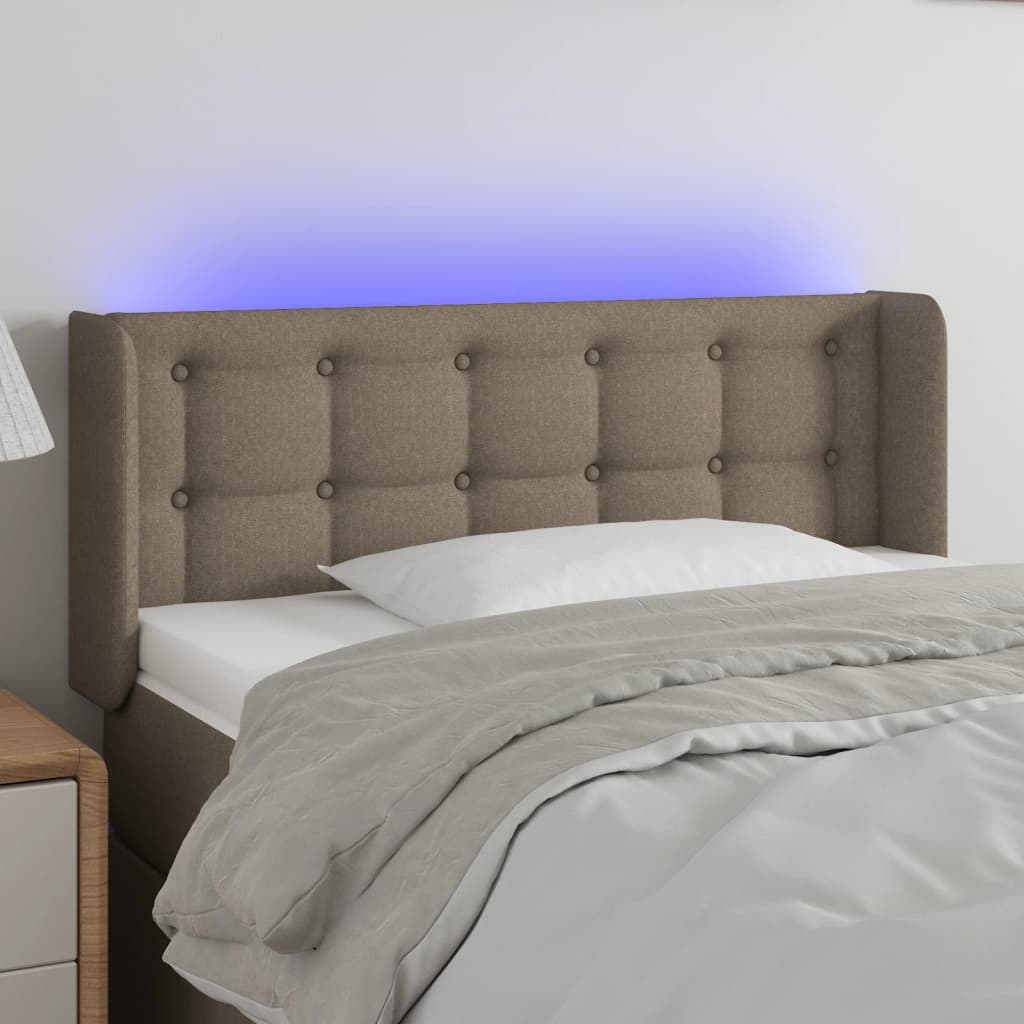 Tête de lit à LED Taupe 103x16x78/88 cm Tissu - XIOS