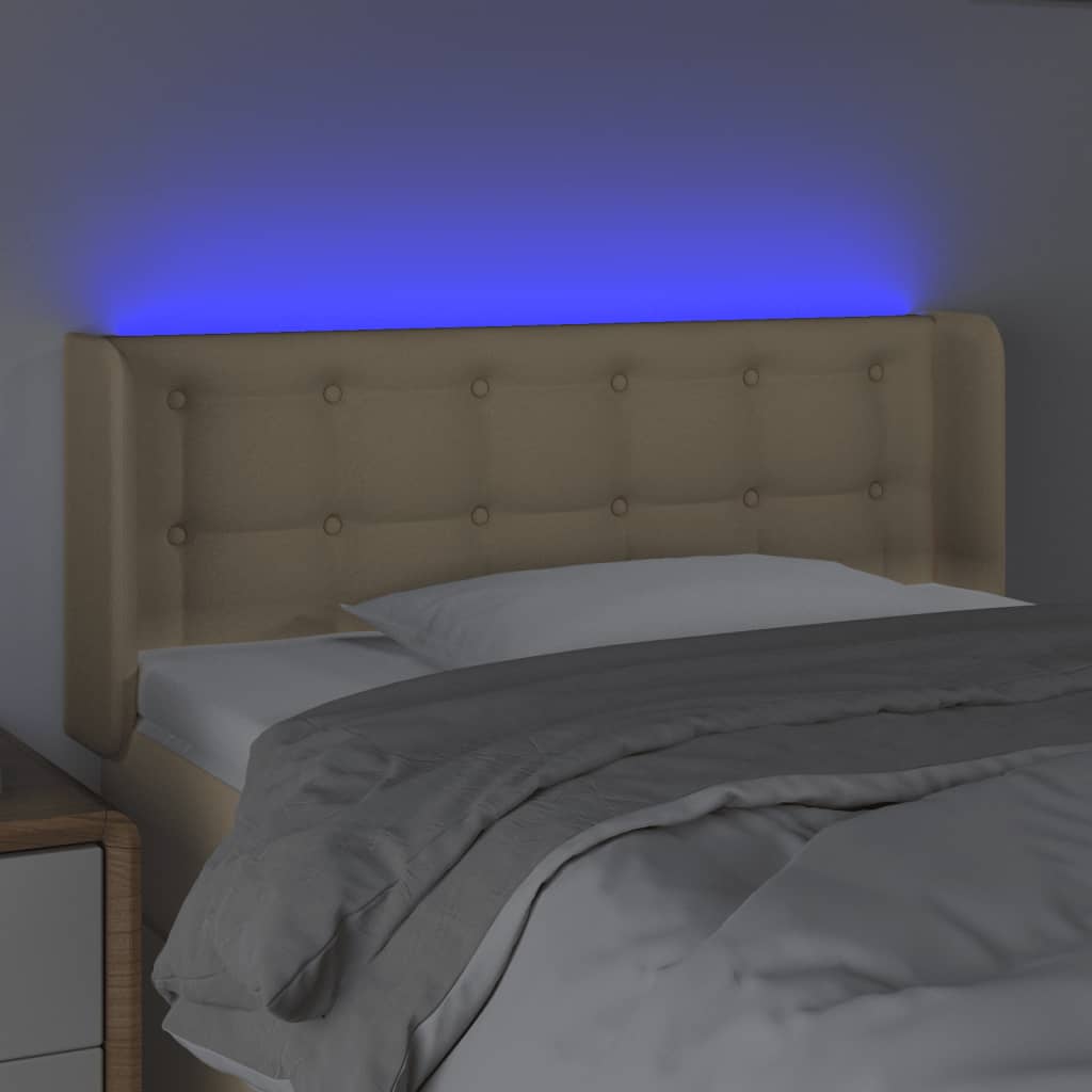 Tête de lit à LED Crème 103x16x78/88 cm Tissu - XIOS
