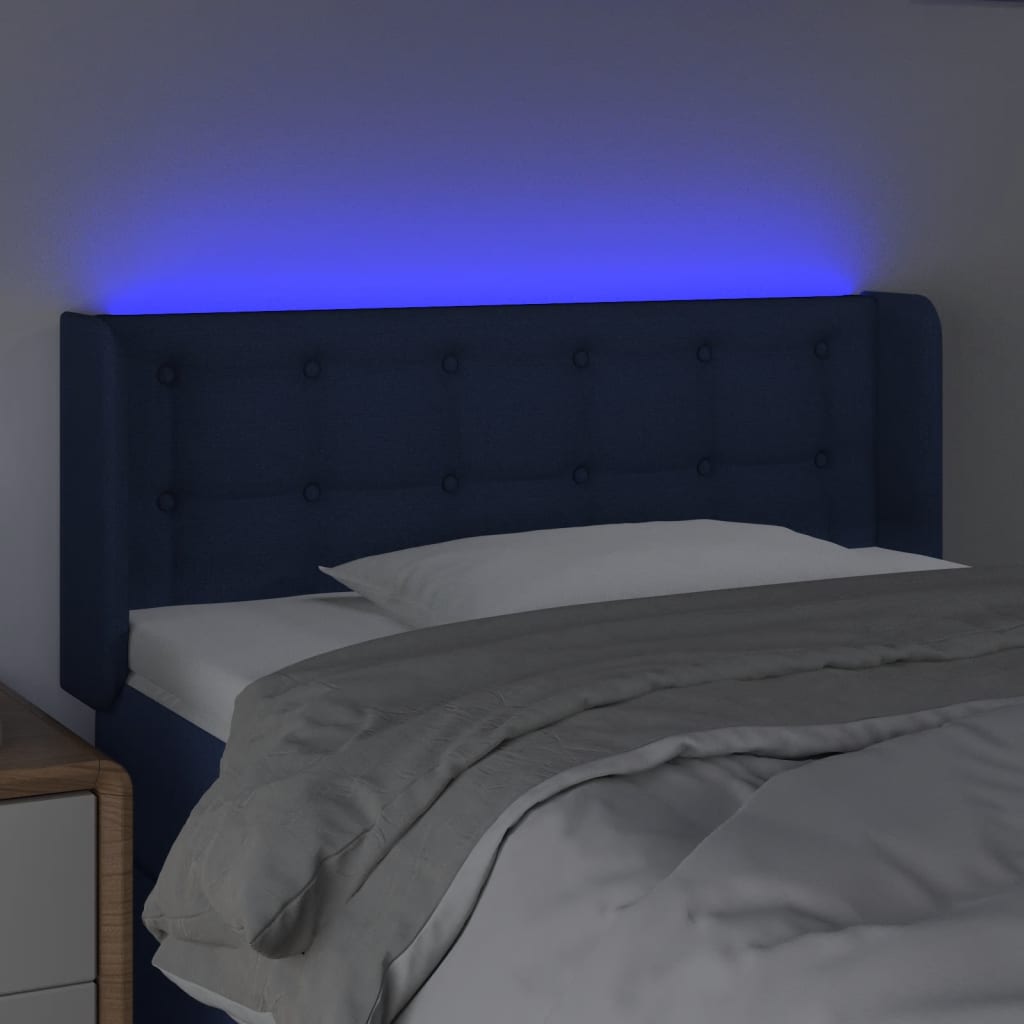 Tête de lit à LED Bleu 103x16x78/88 cm Tissu - XIOS