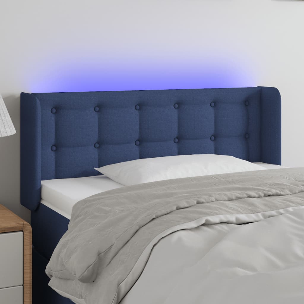 Tête de lit à LED Bleu 103x16x78/88 cm Tissu - XIOS
