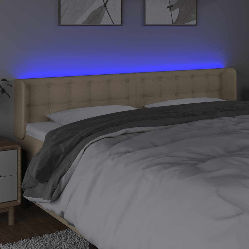 Tête de lit à LED Crème 163x16x78/88 cm Tissu - XIOS