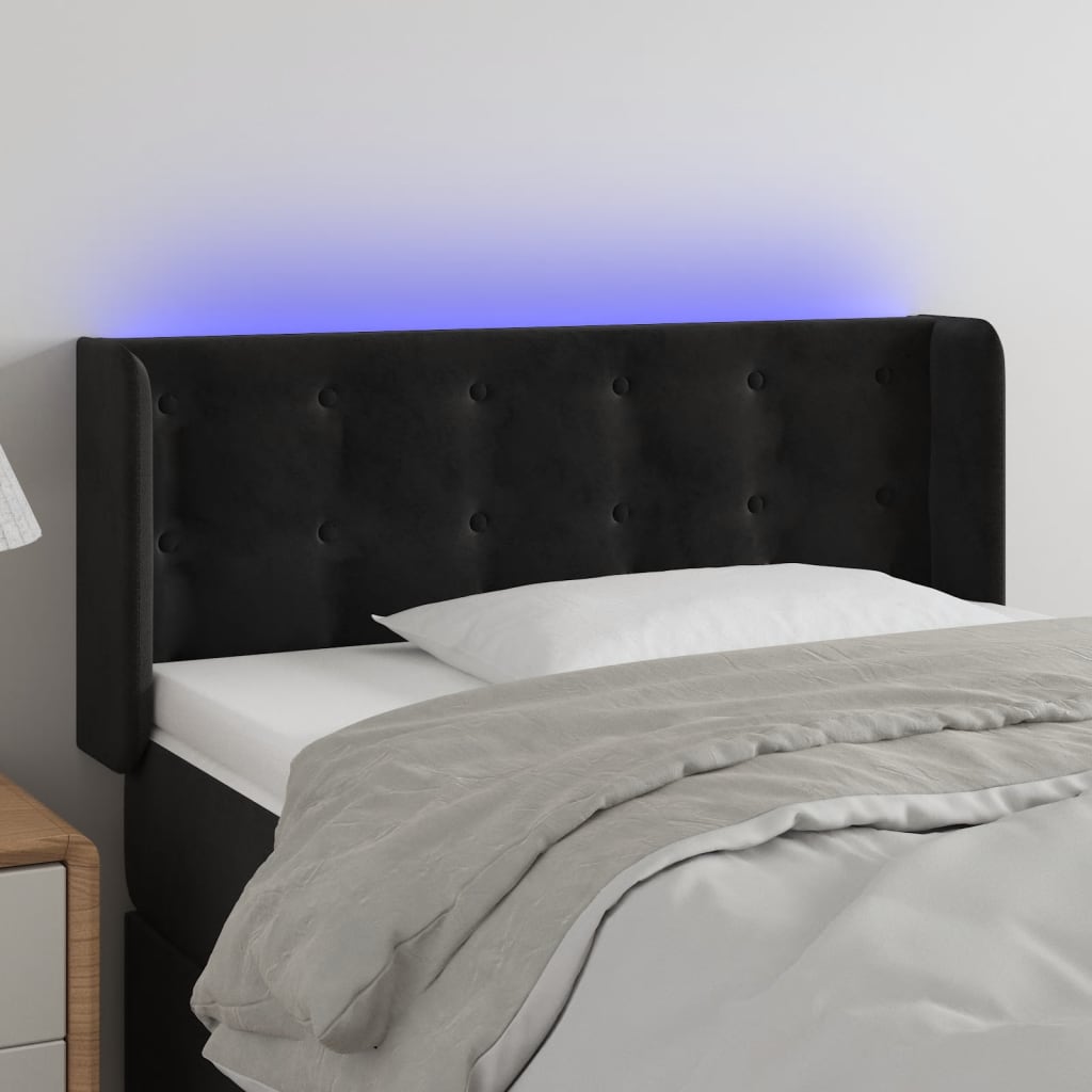 Tête de lit à LED Noir 83x16x78/88 cm Velours - XIOS