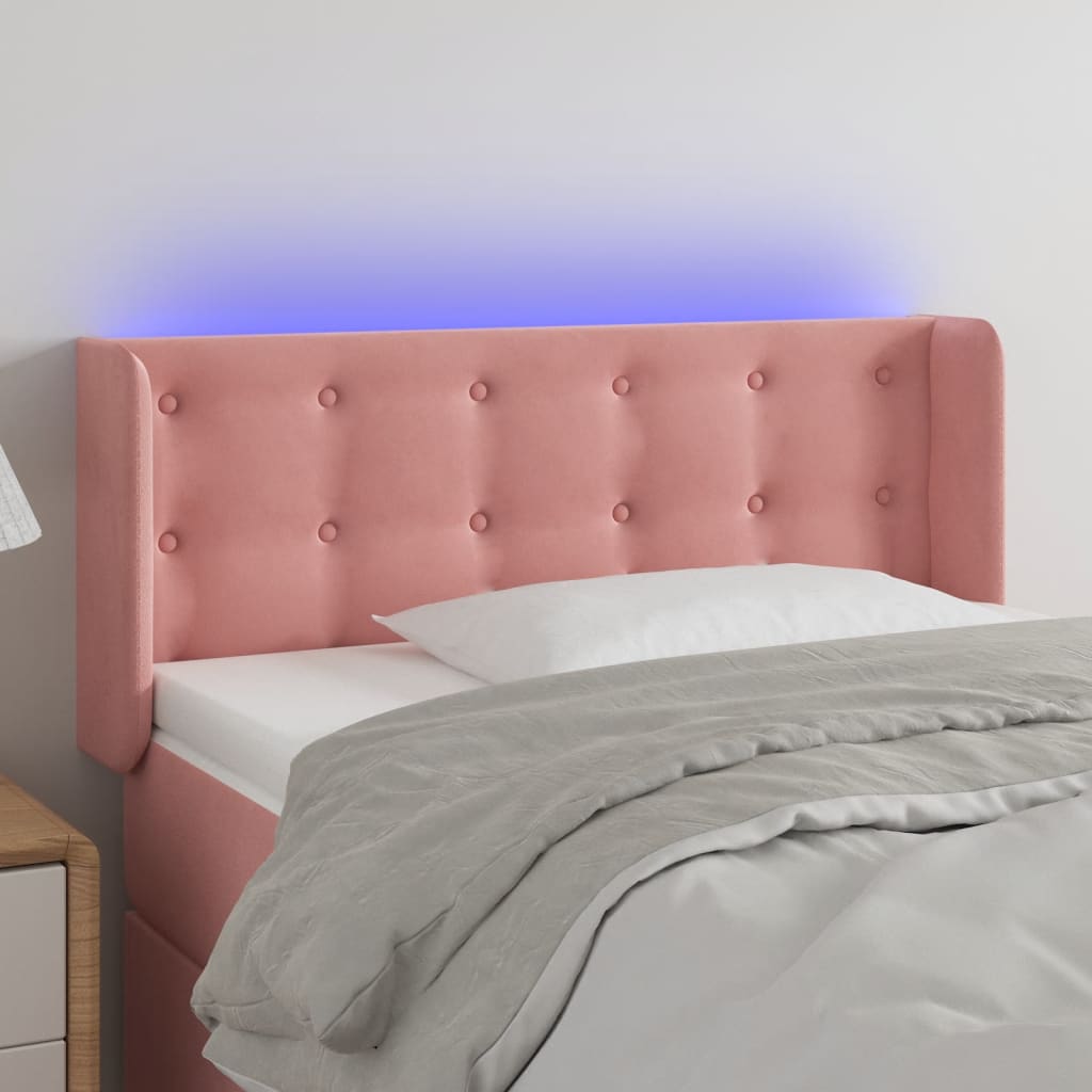 Tête de lit à LED Rose 83x16x78/88 cm Velours - XIOS