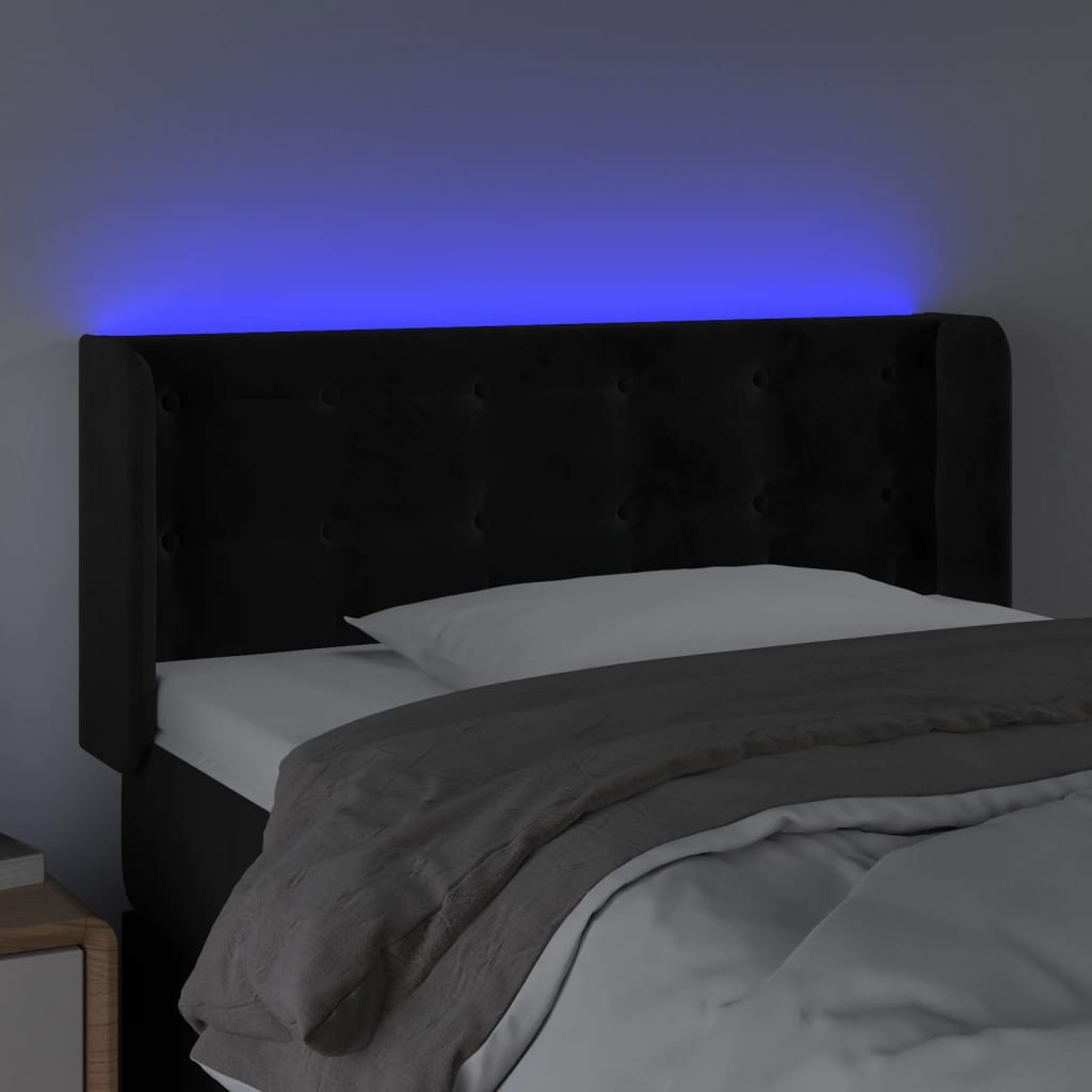 Tête de lit à LED Noir 93x16x78/88 cm Velours - XIOS