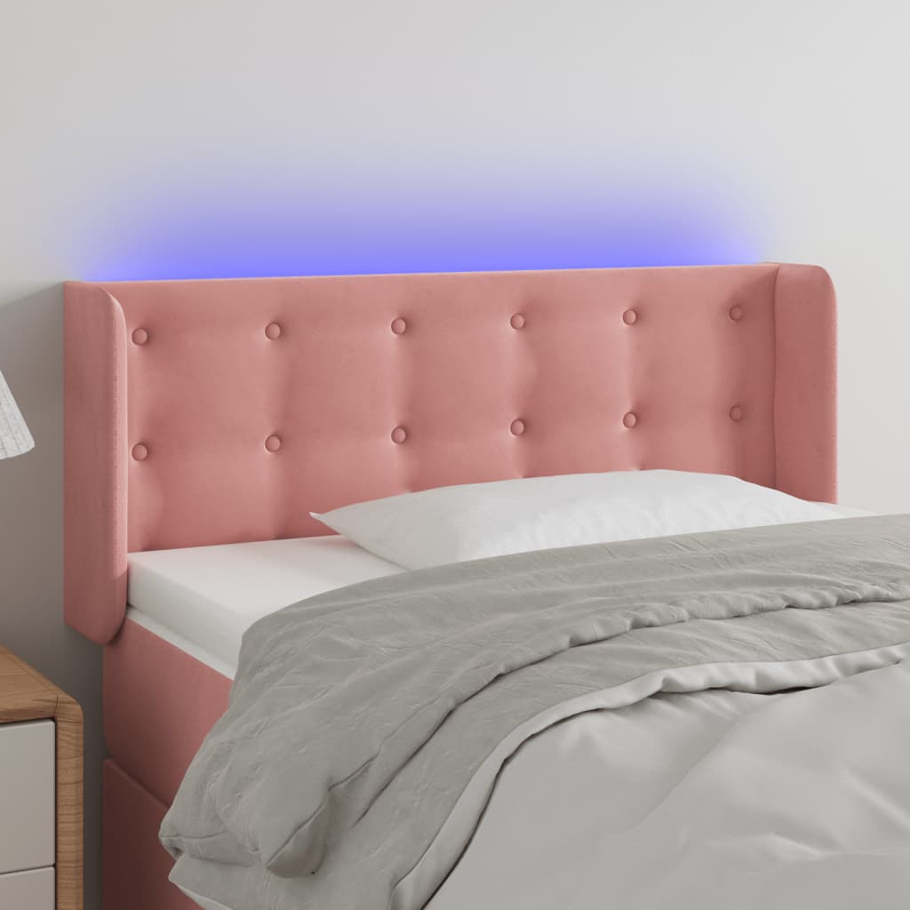Tête de lit à LED Rose 93x16x78/88 cm Velours - XIOS