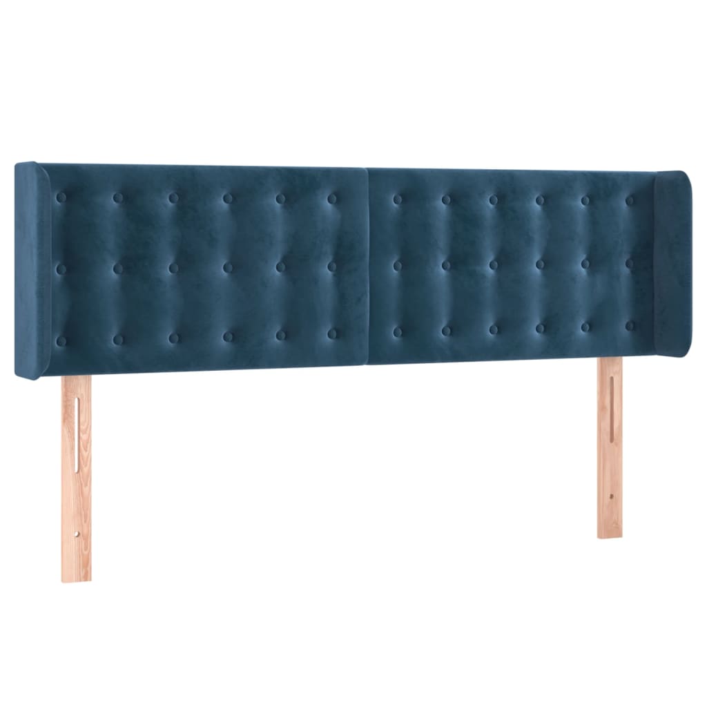 Tête de lit à LED Bleu foncé 147x16x78/88 cm Velours - XIOS