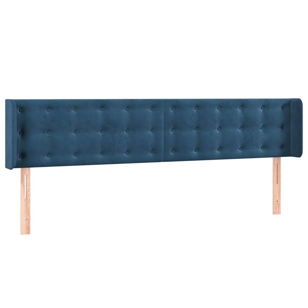Tête de lit à LED Bleu foncé 183x16x78/88 cm Velours - XIOS