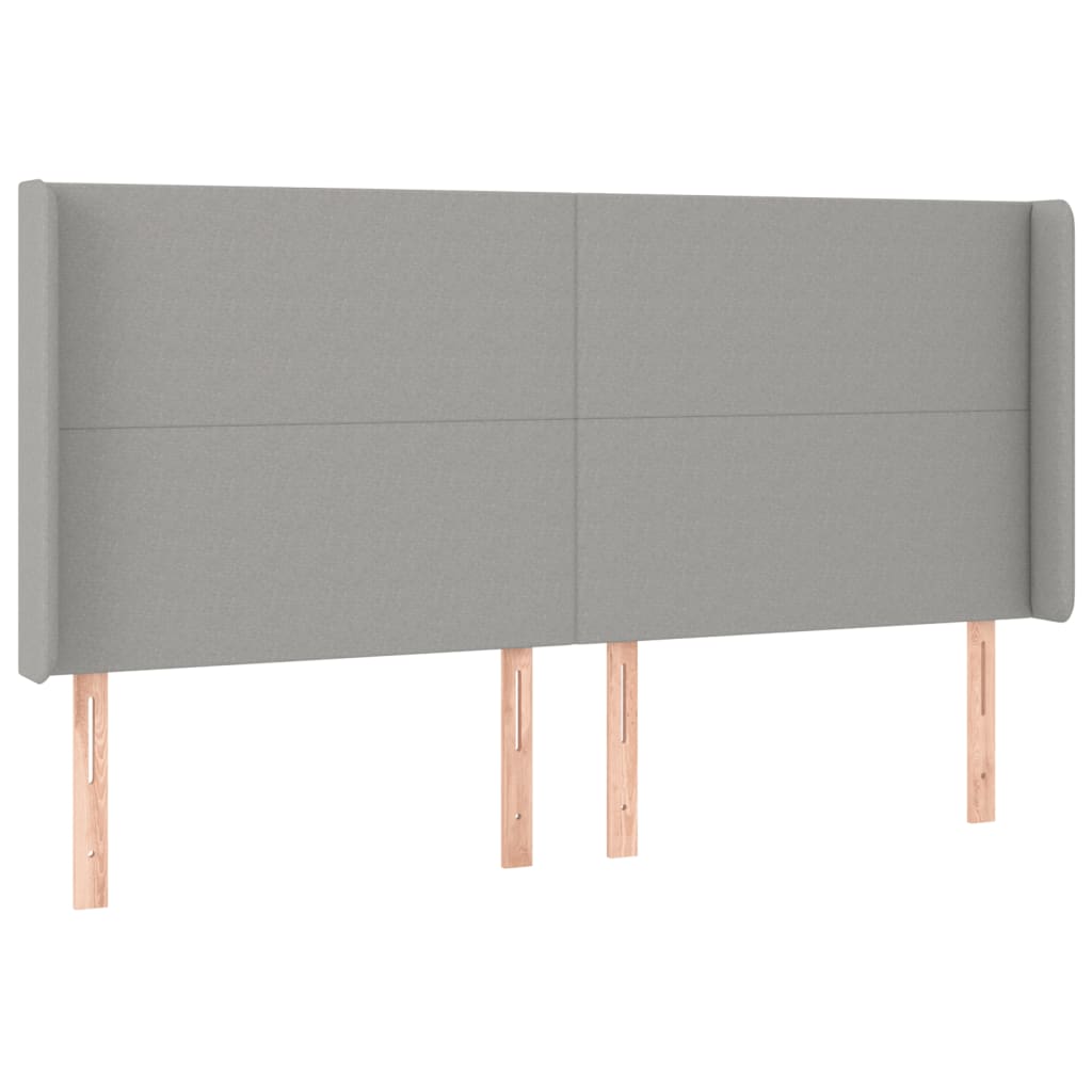 Tête de lit à LED Gris clair 203x16x118/128 cm Tissu - XIOS