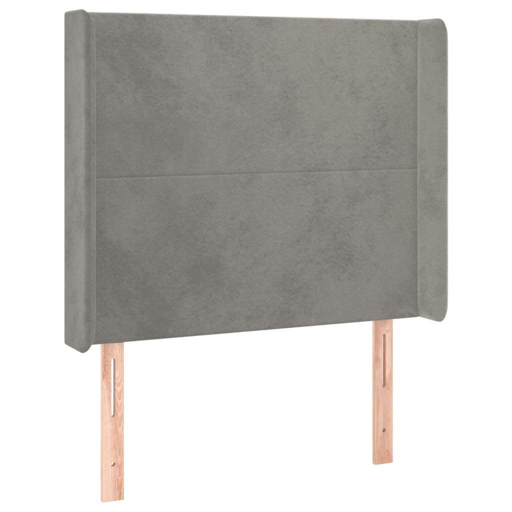 Tête de lit à LED Gris clair 83x16x118/128 cm Velours - XIOS