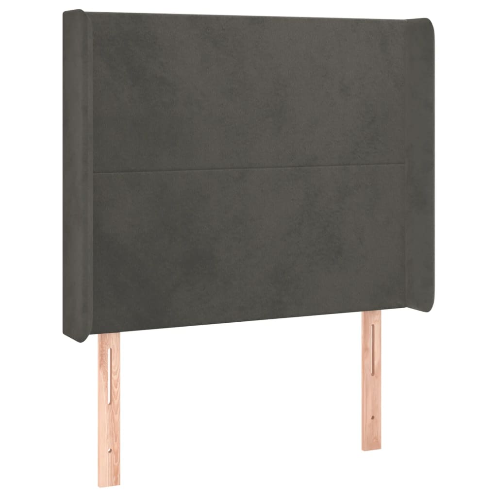 Tête de lit à LED Gris foncé 93x16x118/128 cm Velours - XIOS