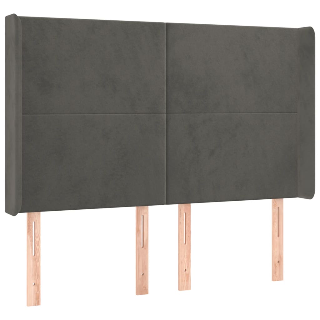 Tête de lit à LED Gris foncé 147x16x118/128 cm Velours - XIOS