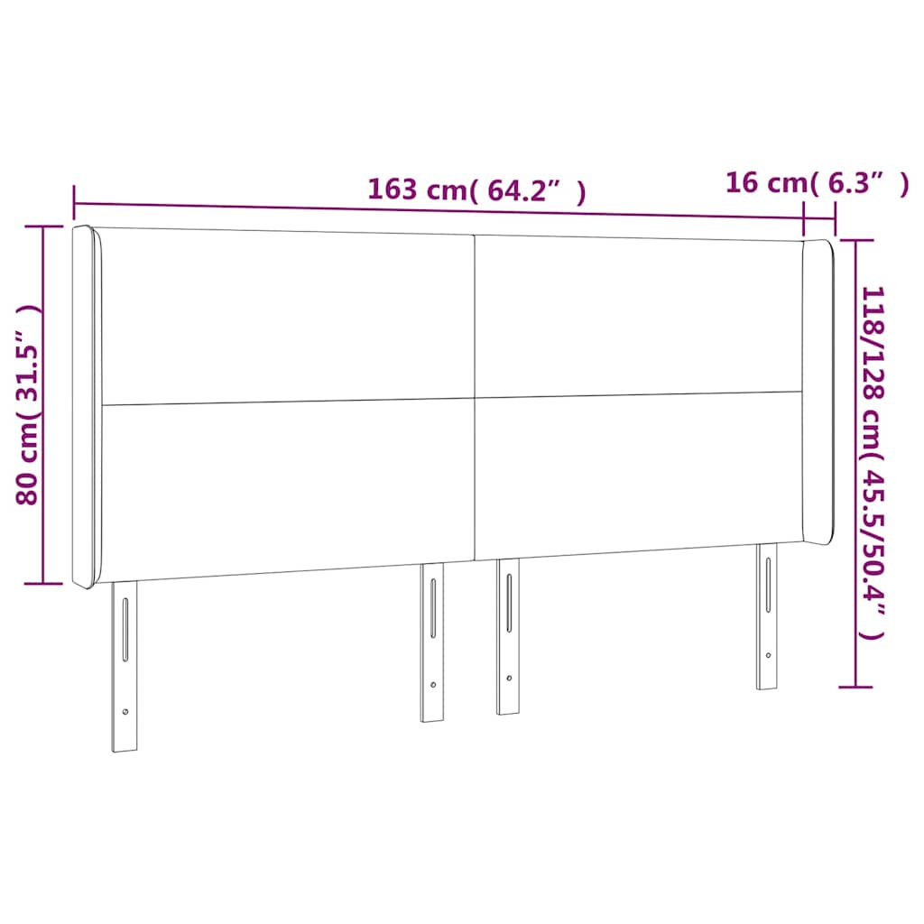 Tête de lit à LED Vert foncé 163x16x118/128 cm Velours - XIOS