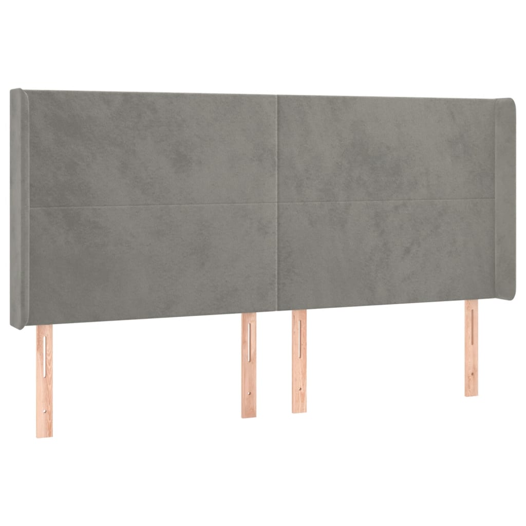 Tête de lit à LED Gris clair 183x16x118/128 cm Velours - XIOS