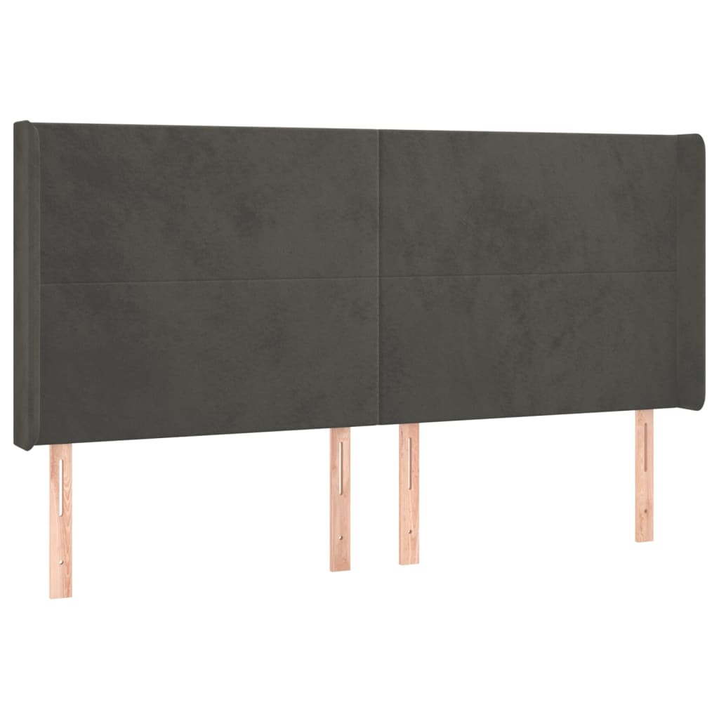 Tête de lit à LED Gris foncé 203x16x118/128 cm Velours - XIOS