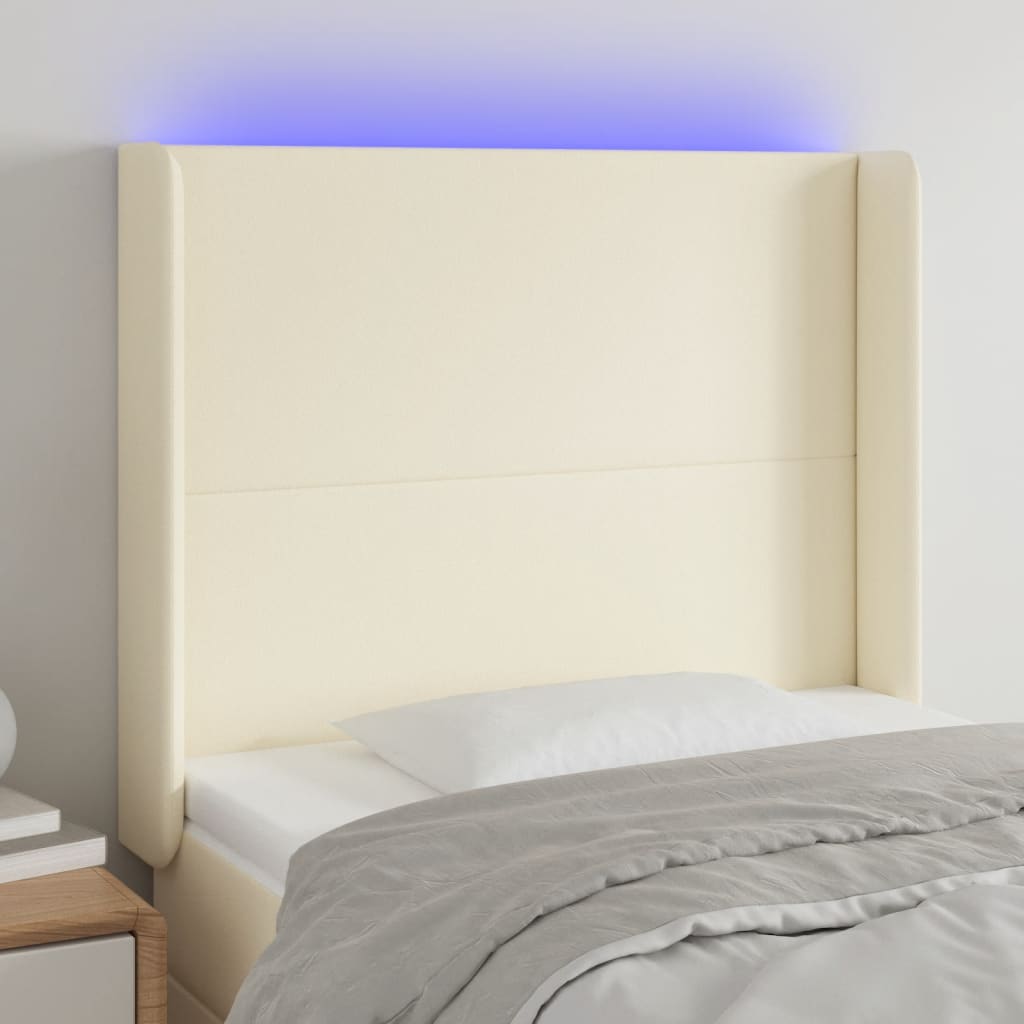 Tête de lit à LED Crème 83x16x118/128 cm Similicuir - XIOS