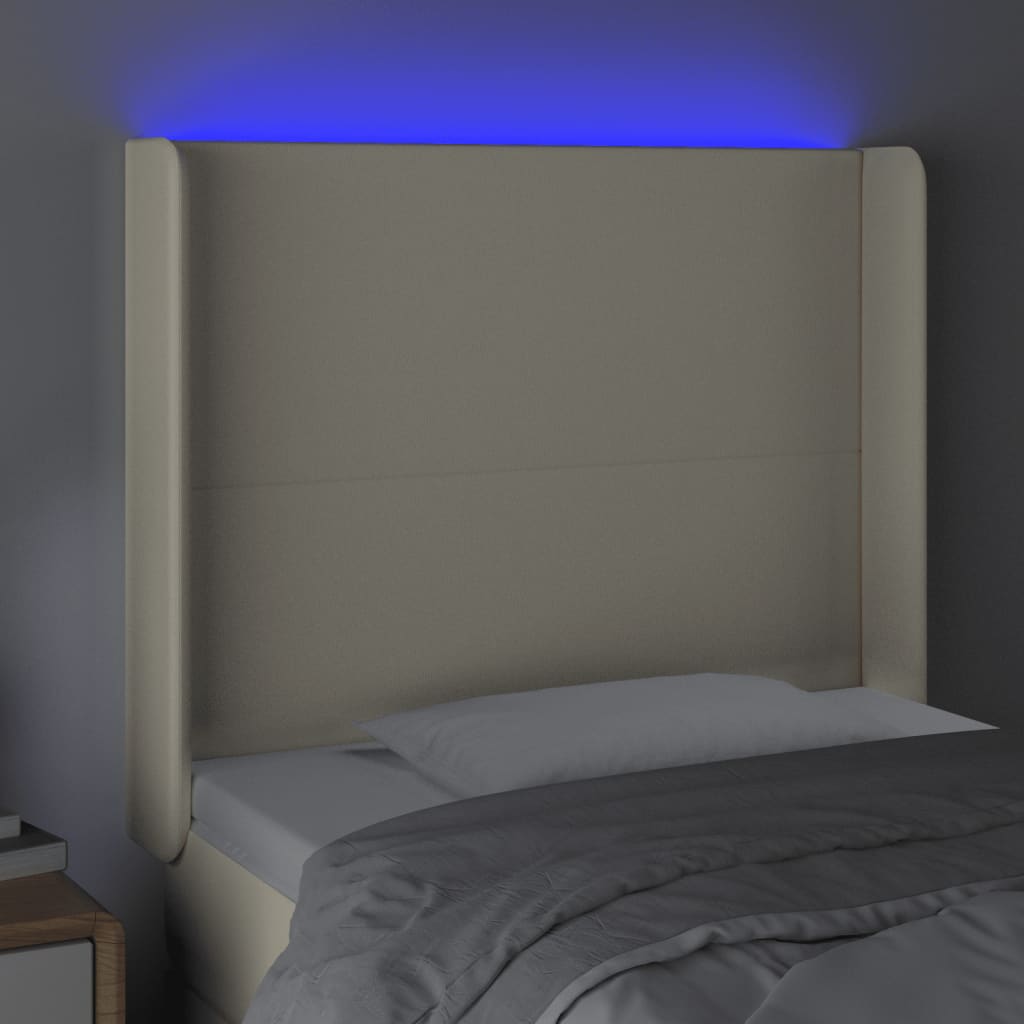Tête de lit à LED Crème 93x16x118/128 cm Similicuir - XIOS
