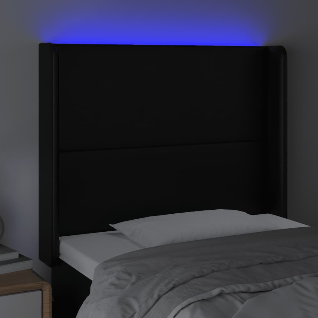 Tête de lit à LED Noir 103x16x118/128 cm Similicuir - XIOS