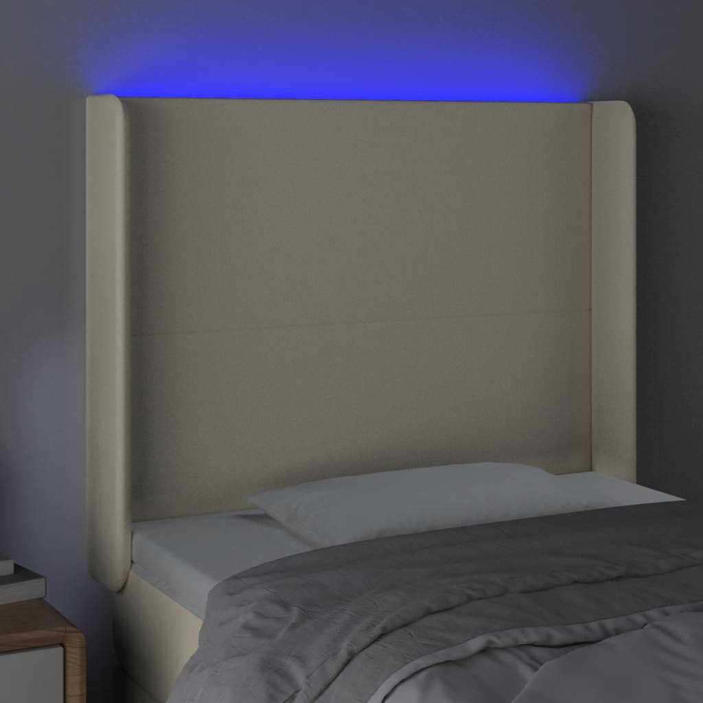 Tête de lit à LED Crème 103x16x118/128 cm Similicuir - XIOS