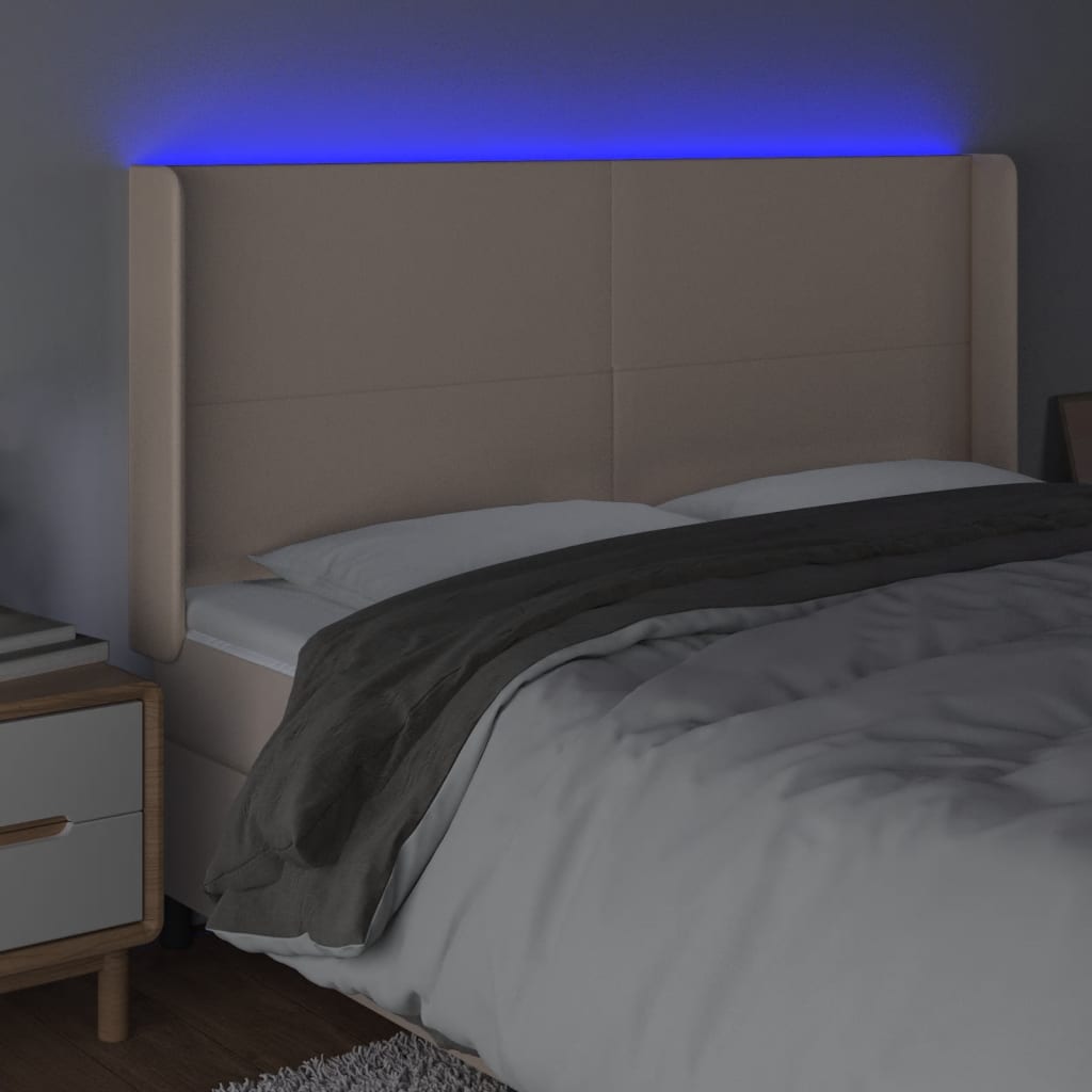 Tête de lit à LED Cappuccino 203x16x118/128 cm Similicuir - XIOS