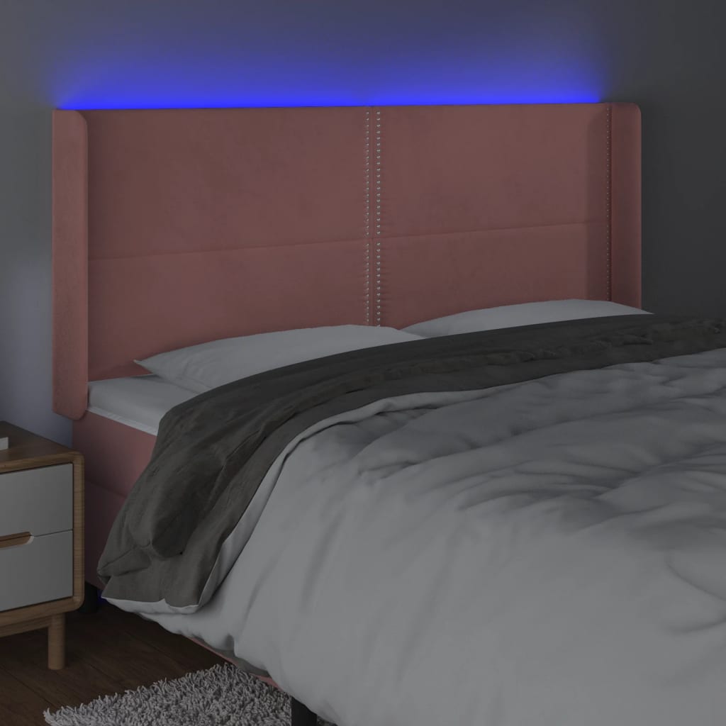 Tête de lit à LED Rose 163x16x118/128 cm Velours - XIOS