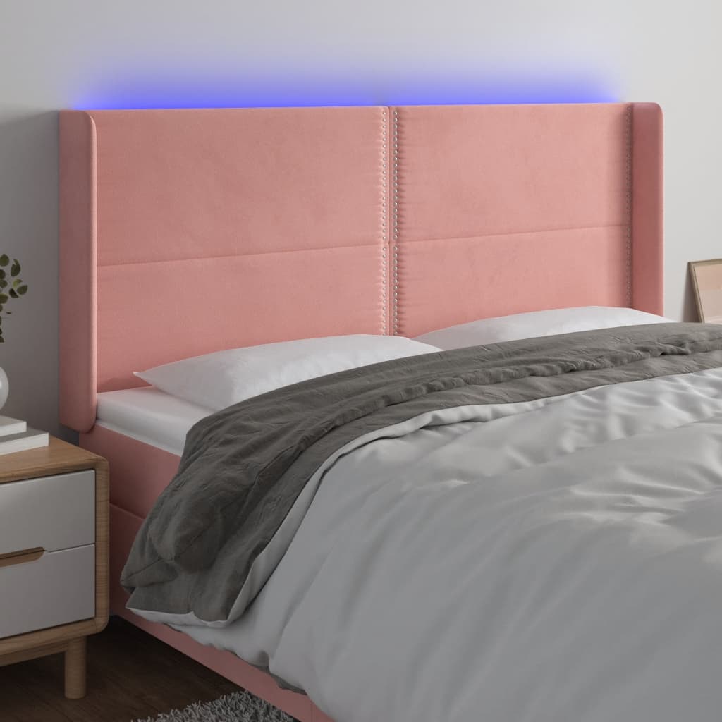Tête de lit à LED Rose 163x16x118/128 cm Velours - XIOS