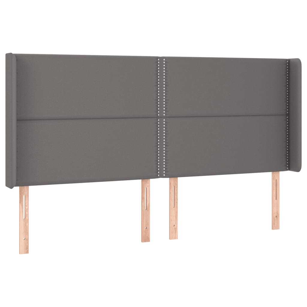 Tête de lit à LED Gris 203x16x118/128 cm Similicuir - XIOS
