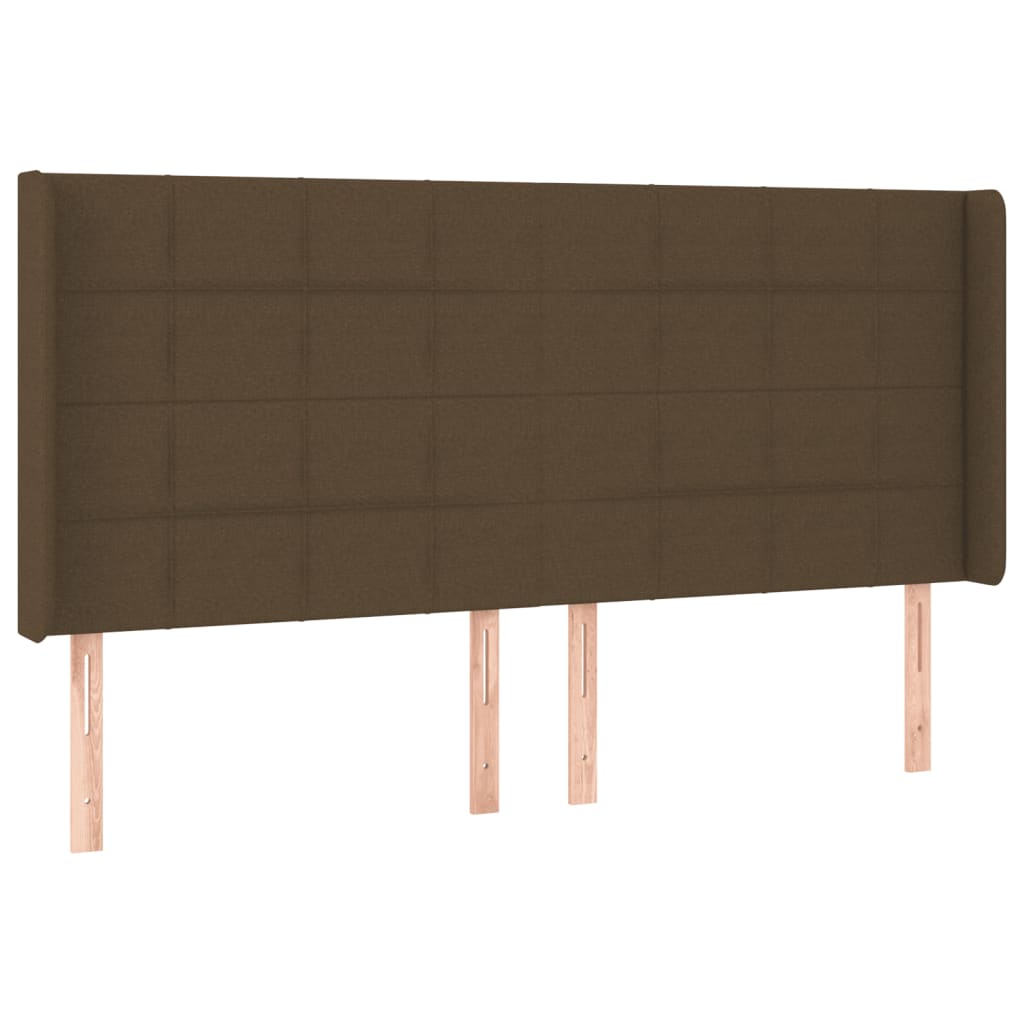 Tête de lit à LED Marron foncé 203x16x118/128 cm Tissu - XIOS