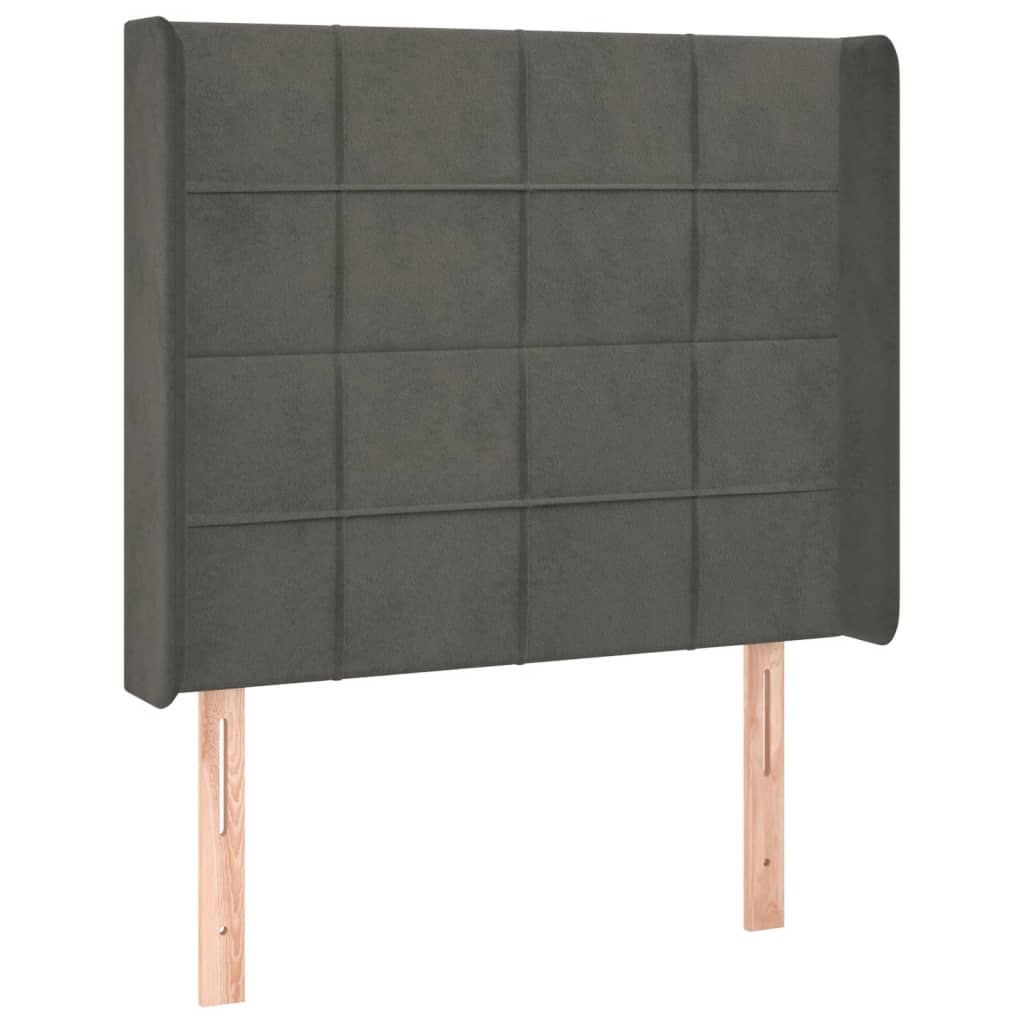 Tête de lit à LED Gris foncé 93x16x118/128 cm Velours - XIOS