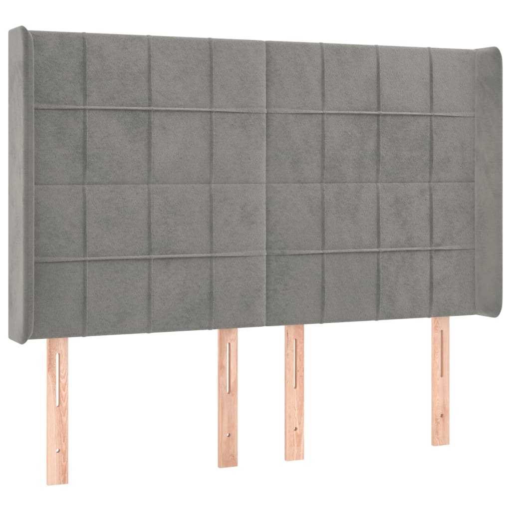 Tête de lit à LED Gris clair 147x16x118/128 cm Velours - XIOS