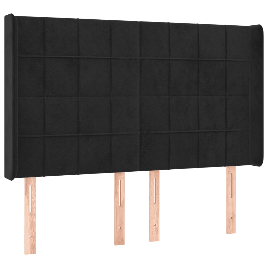 Tête de lit à LED Noir 147x16x118/128 cm Velours - XIOS