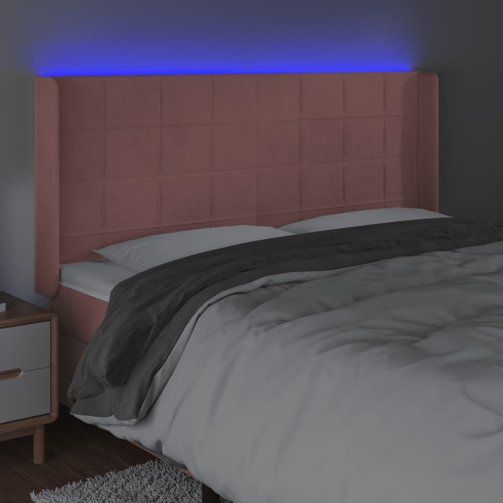 Tête de lit à LED Rose 183x16x118/128 cm Velours - XIOS