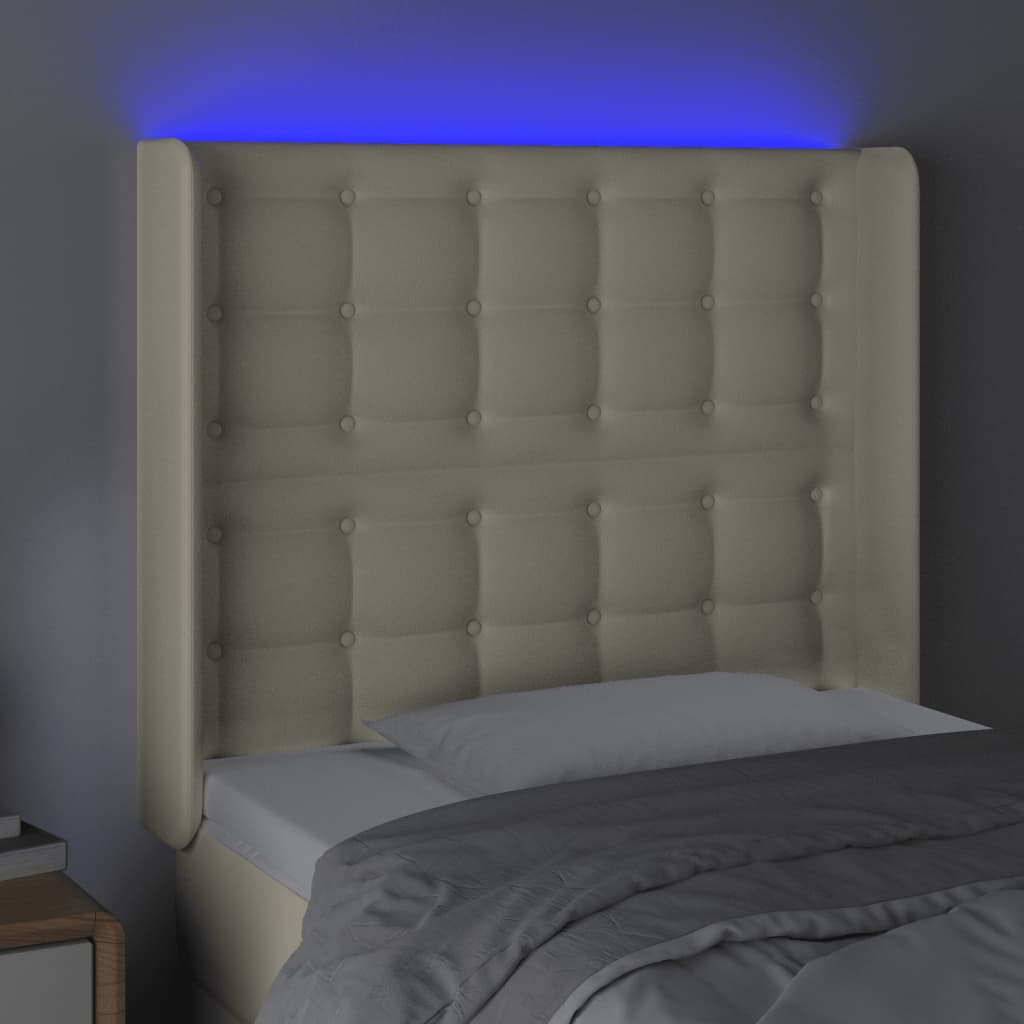 Tête de lit à LED Crème 93x16x118/128 cm Similicuir - XIOS